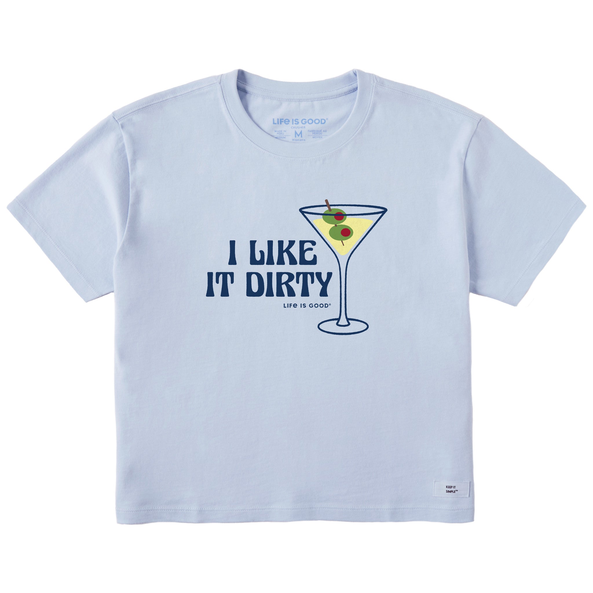 Women's I Like it Dirty Martini Short Sleeve Crusher Boxy Tee