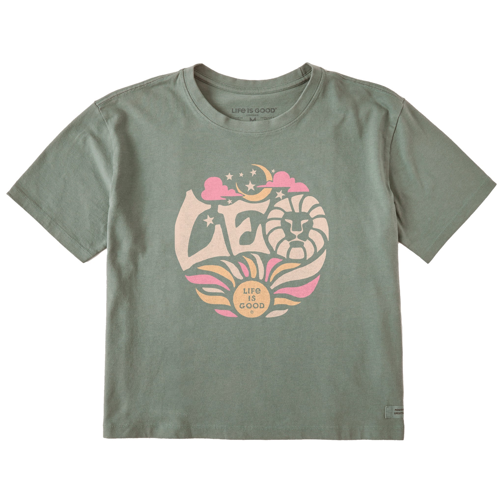 Women's Leo Zodiac Vibes Short Sleeve Crusher Boxy Tee