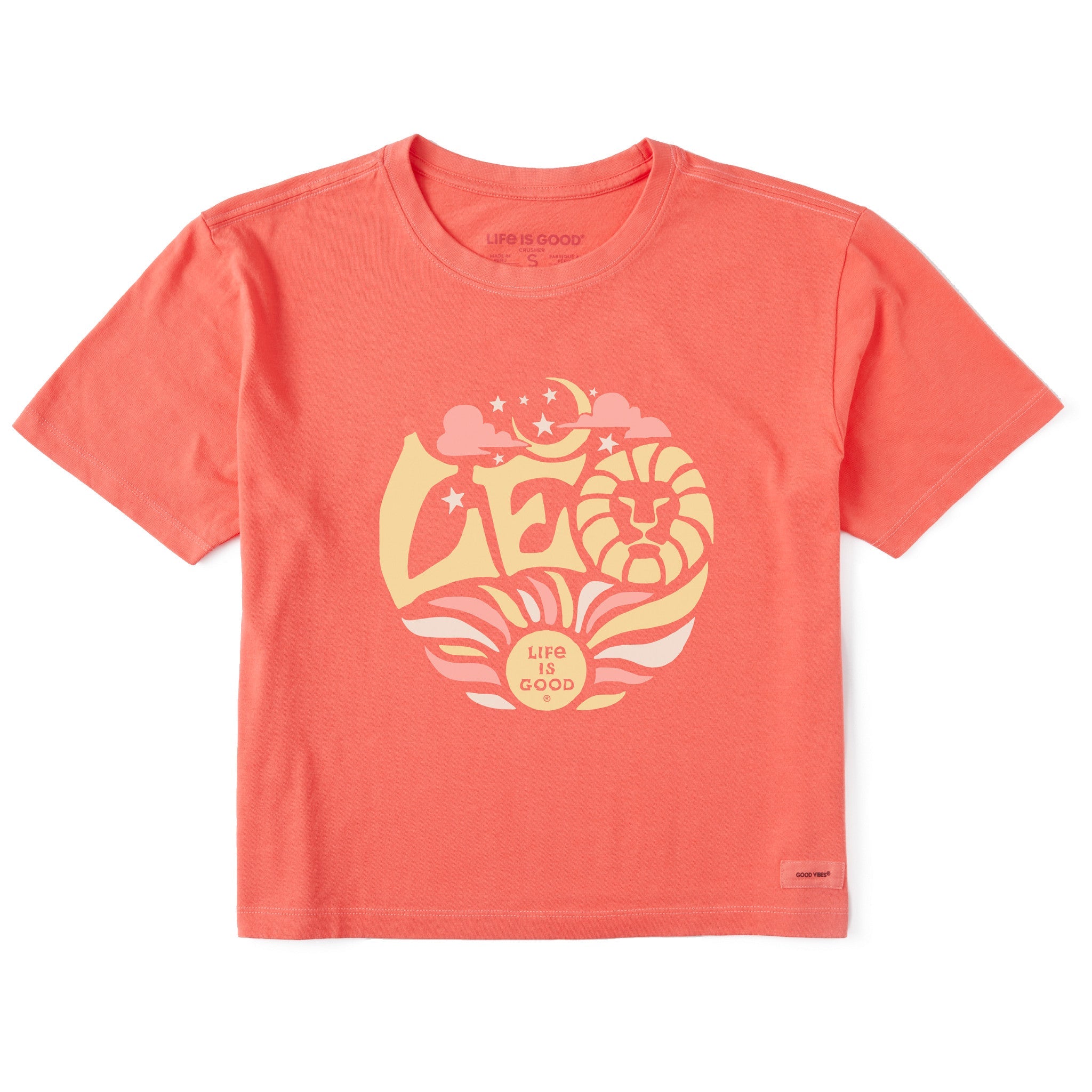 Women's Leo Zodiac Vibes Short Sleeve Crusher Boxy Tee