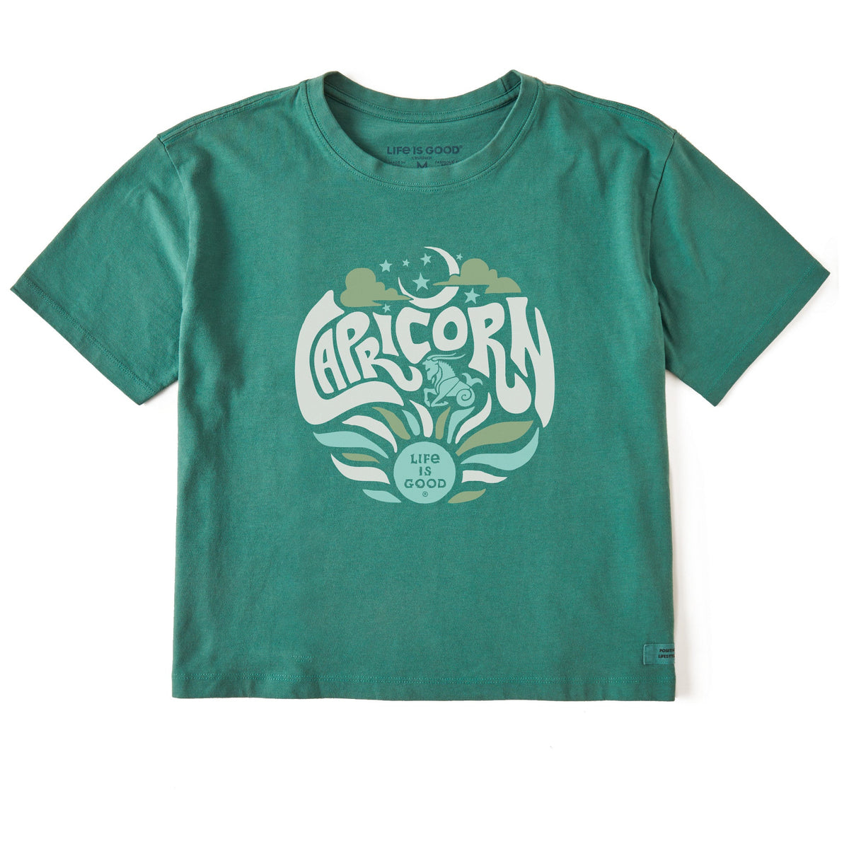 Women's Capricorn Zodiac Vibes Short Sleeve Crusher Boxy Tee