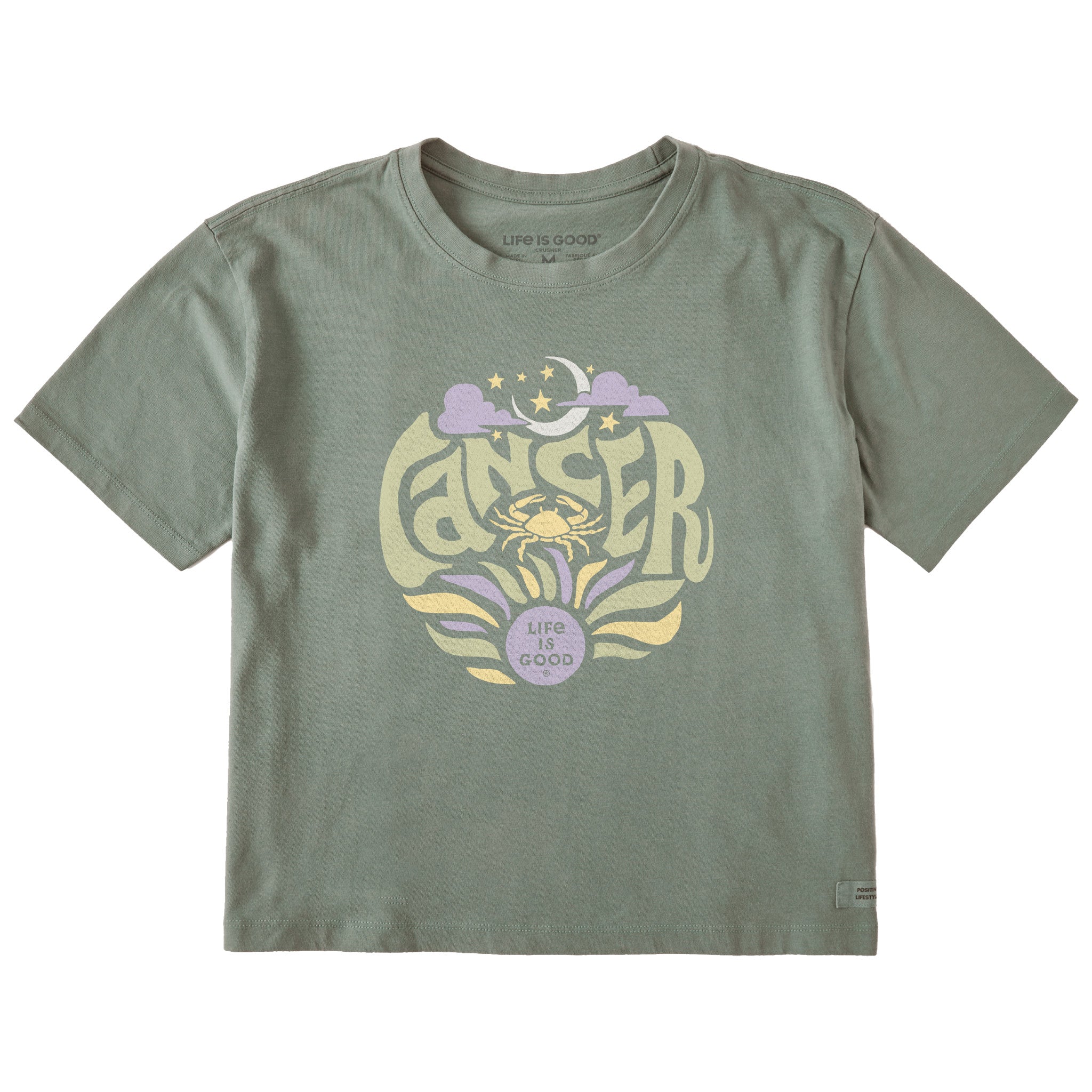 Women's Cancer  Zodiac Vibes Short Sleeve Crusher Boxy Tee