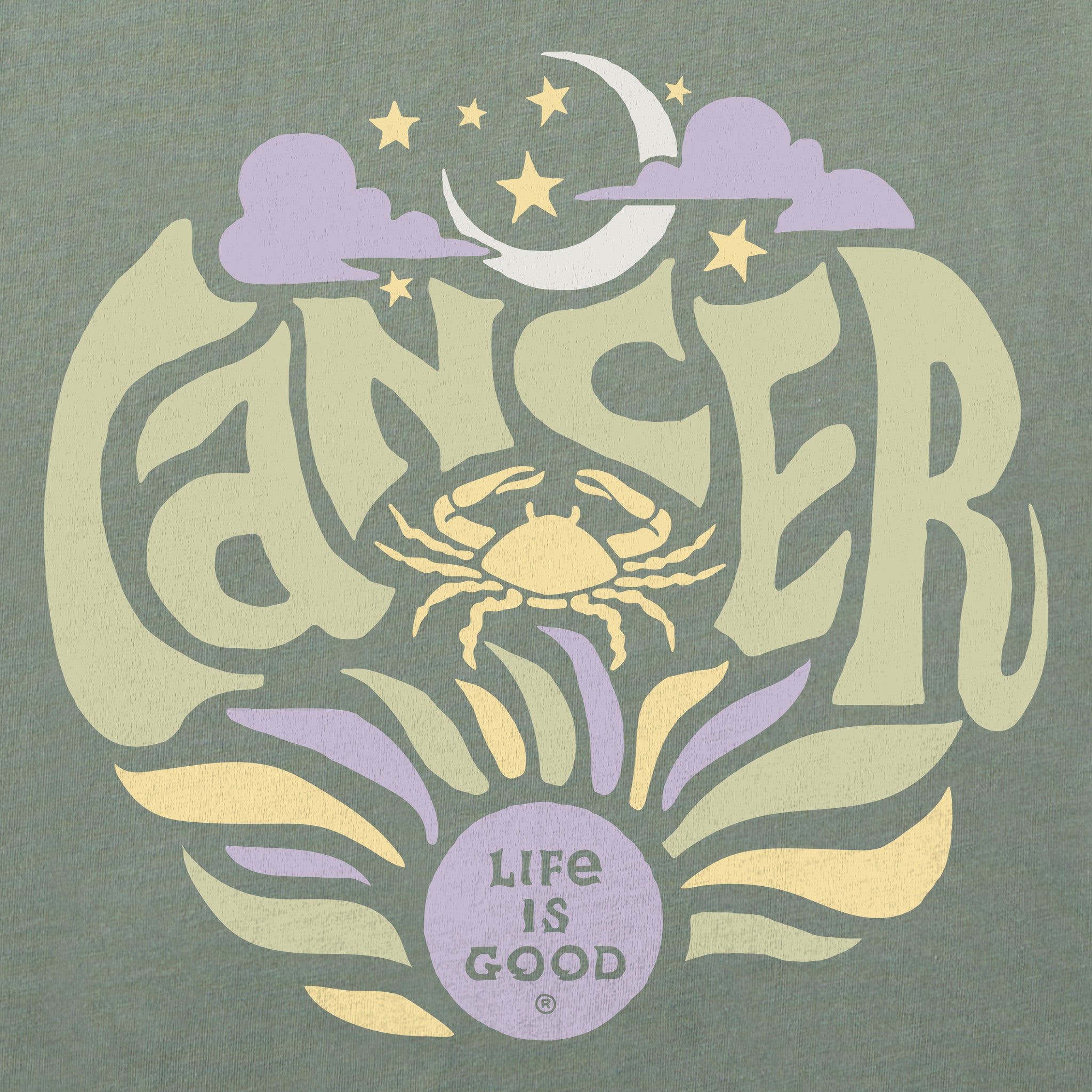 Women's Cancer  Zodiac Vibes Short Sleeve Crusher Boxy Tee