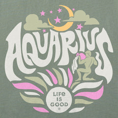 Women's Aquarius Zodiac Vibes Short Sleeve Crusher Boxy Tee