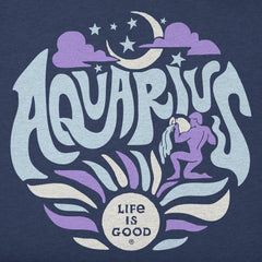 Women's Aquarius Zodiac Vibes Short Sleeve Crusher Boxy Tee