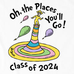 Kids Oh the Places Class of 2024 Short Sleeve Crusher Tee