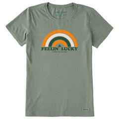 Women's Feelin' Lucky Rainbow Short Sleeve Crusher Tee