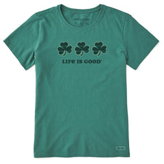 Women's 3 Clovers Stripe Short Sleeve Crusher Tee