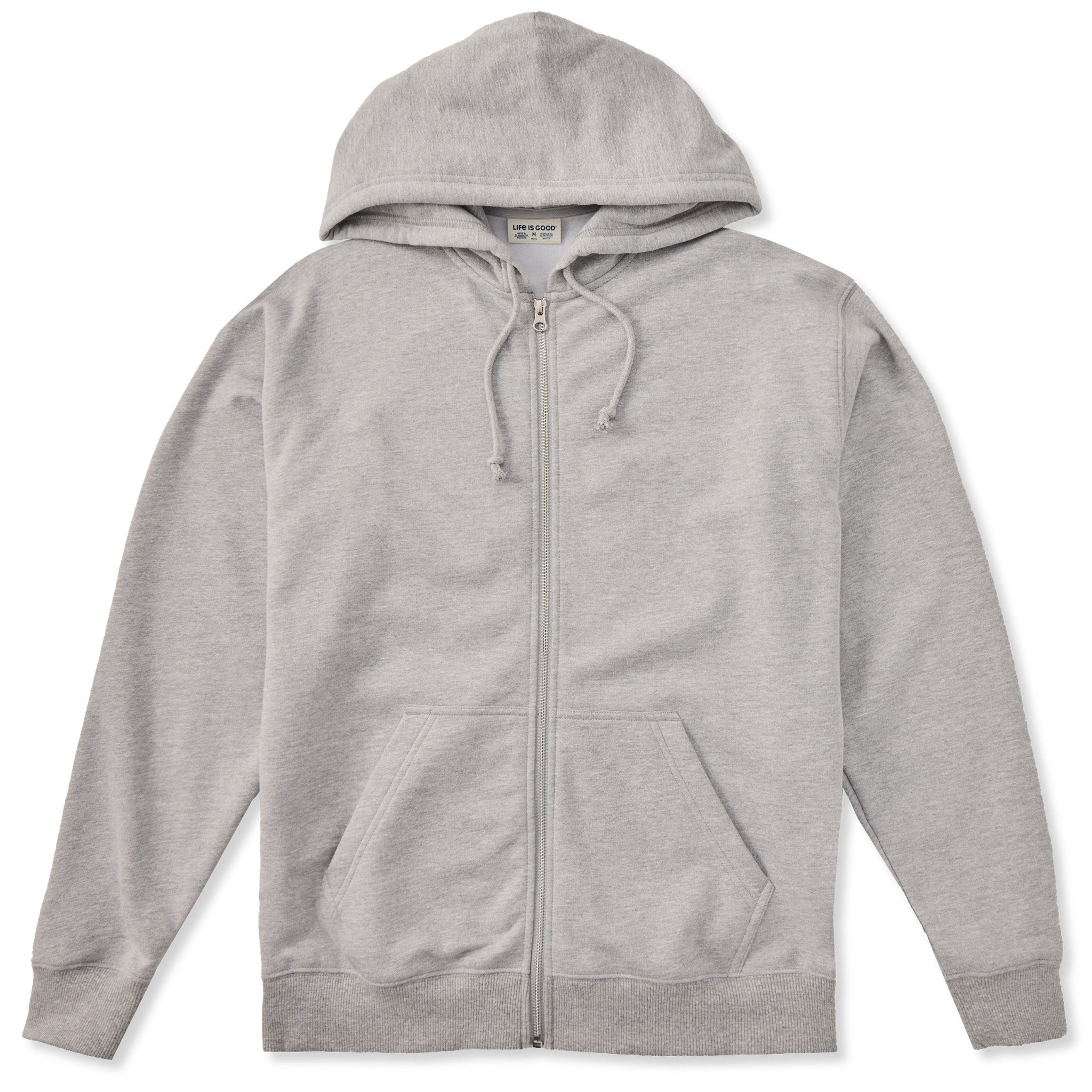 Men's Solid Good Vibes Fleece Zip Hoodie