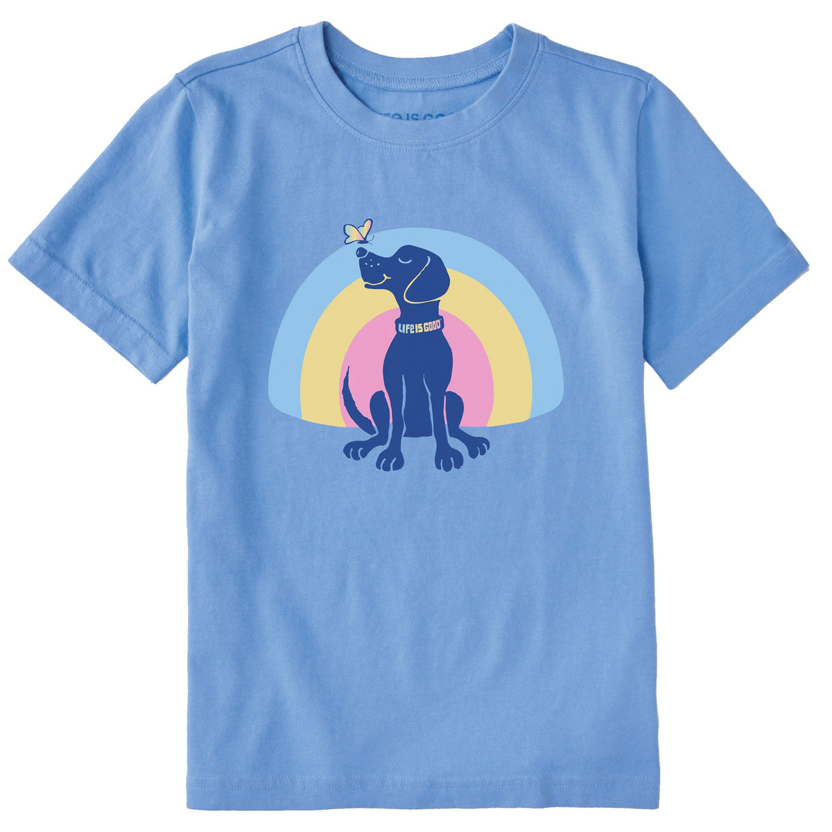 Kids Rainbow Dog Short Sleeve Crusher Tee