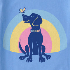 Kids Rainbow Dog Short Sleeve Crusher Tee