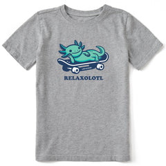 Kids Relaxolotl Skateboard Short Sleeve Crusher Tee