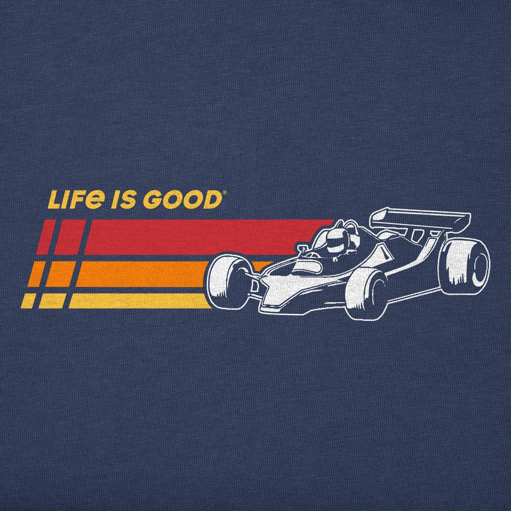 Kids Race Car Stripes Short Sleeve Crusher Tee