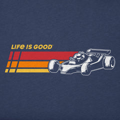 Kids Race Car Stripes Short Sleeve Crusher Tee