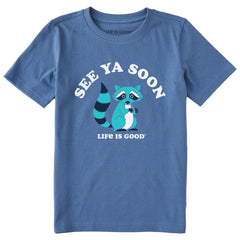 Kids See ya Soon Racoon Short Sleeve Crusher Tee