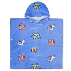 Kids Pool Party Pattern Fun in the Sun Poncho