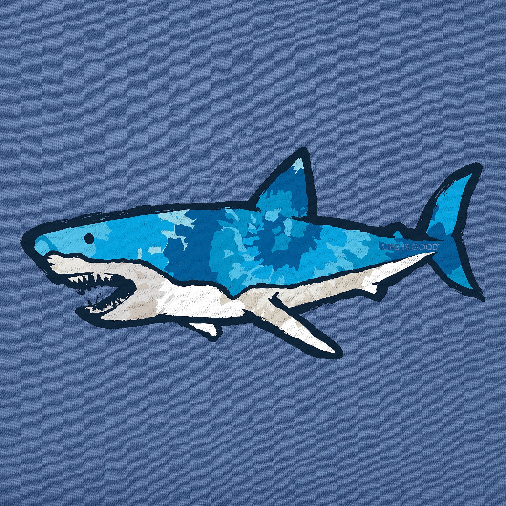 Kids Tie Dye Sharkscape Short Sleeve Crusher Tee