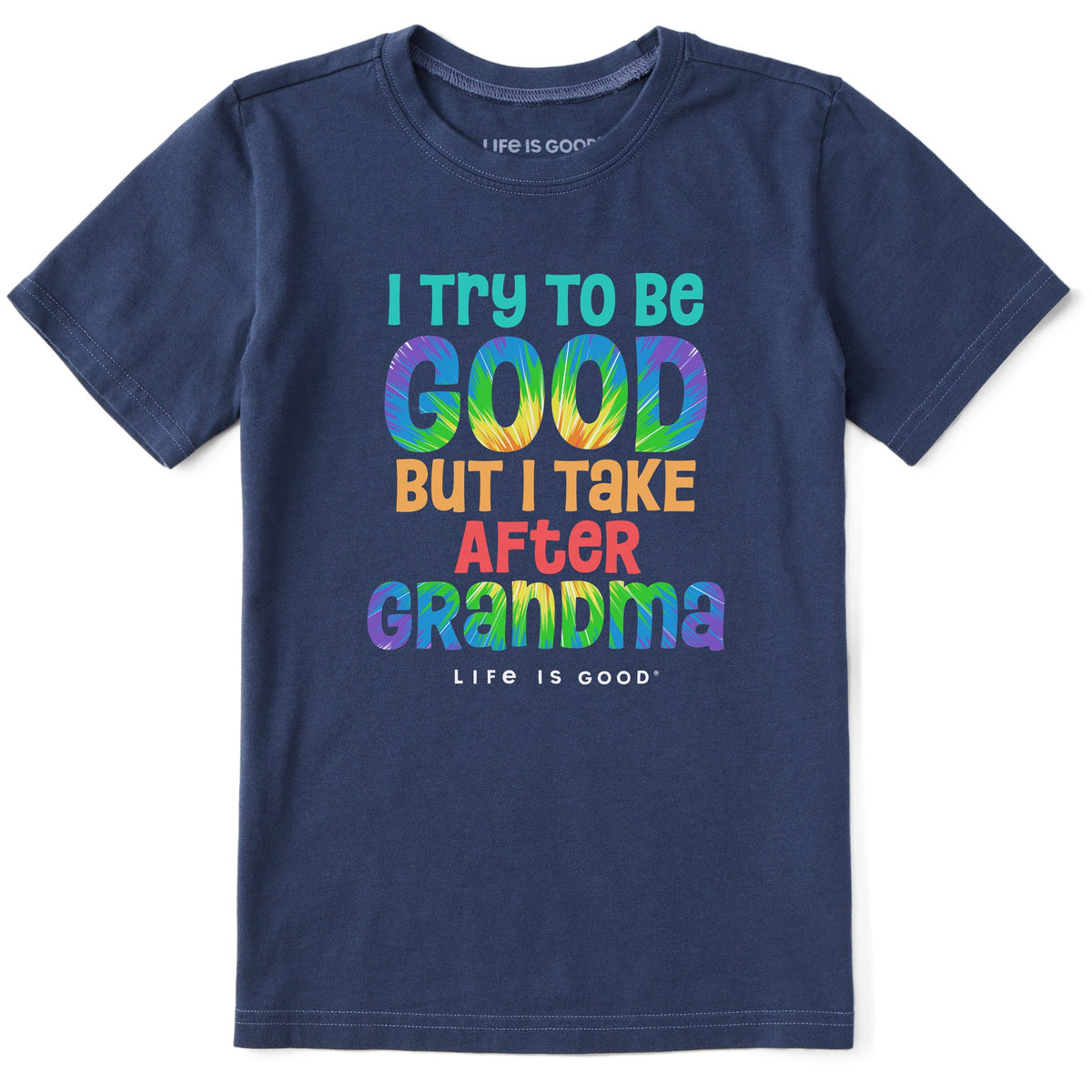 Kids Tie Dye Good Grandma Short Sleeve Crusher Tee