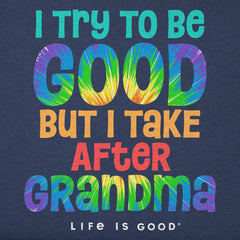 Kids Tie Dye Good Grandma Short Sleeve Crusher Tee