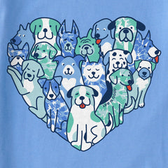Kids Tie Dye Heart of Dogs Short Sleeve Crusher Tee