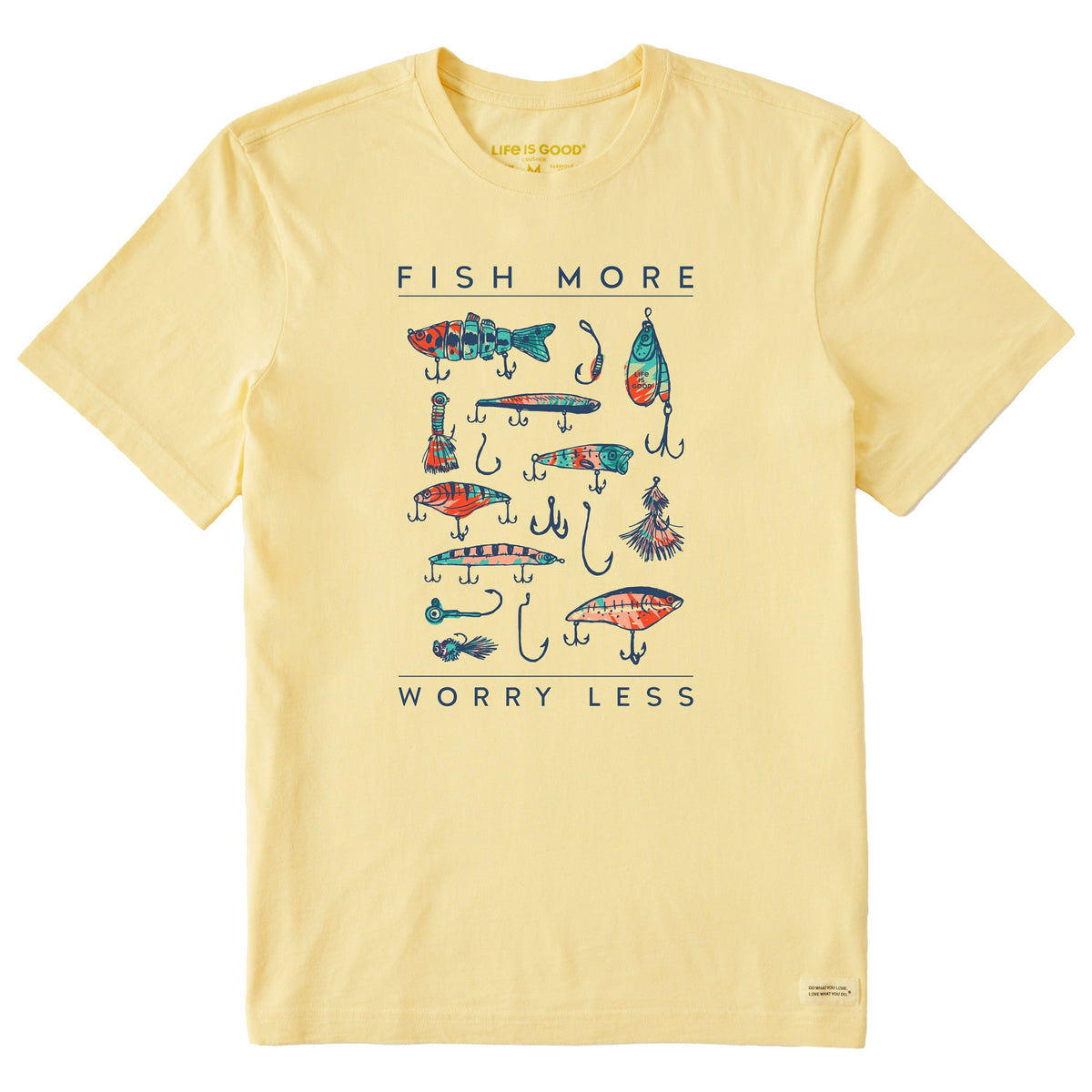 Men's Tie Dye Fish More Worry Less Short Sleeve Tee