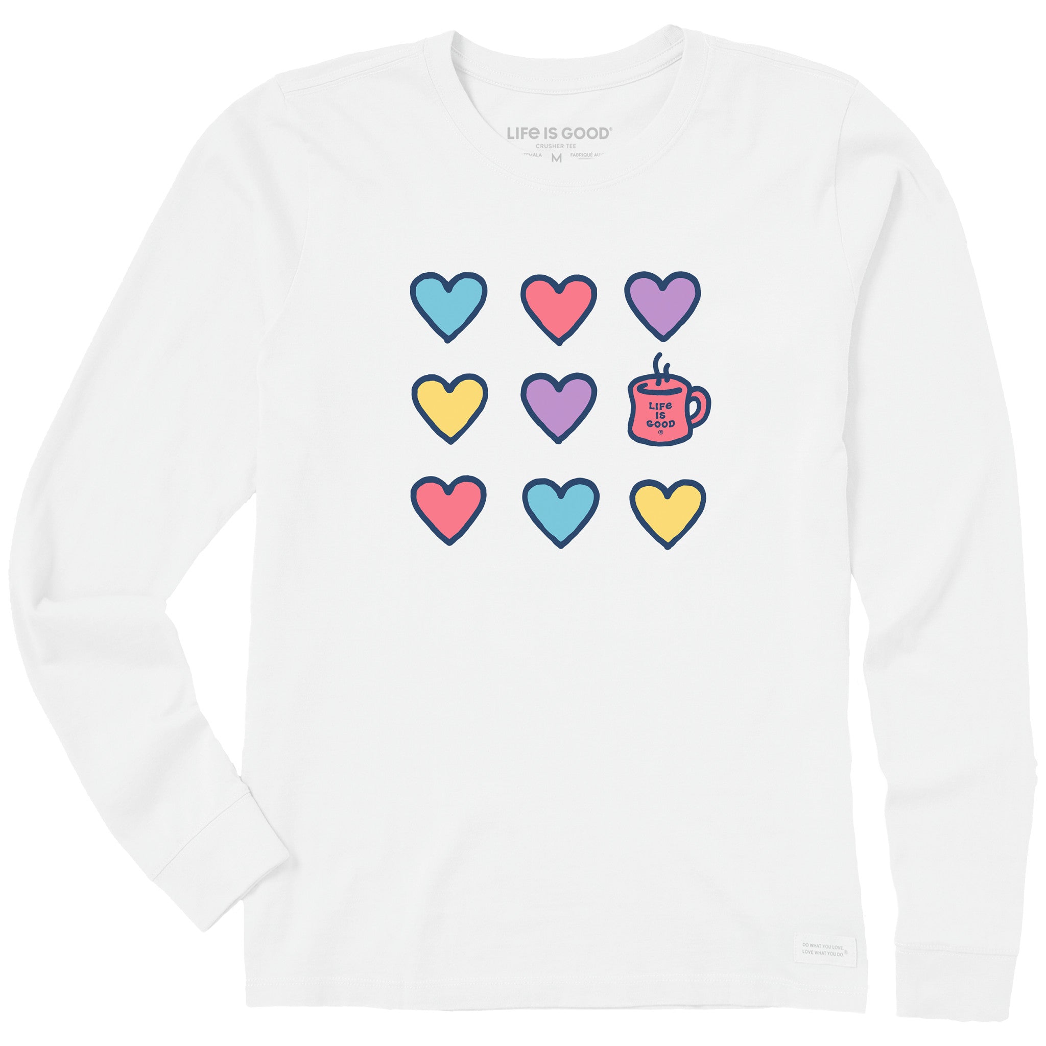 Women's Hearts and a Mug Long Sleeve Crusher Tee