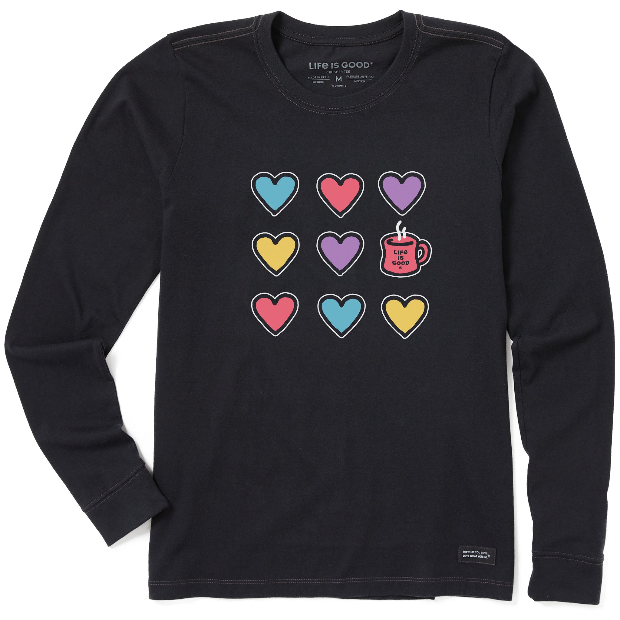 Women's Hearts and a Mug Long Sleeve Crusher Tee