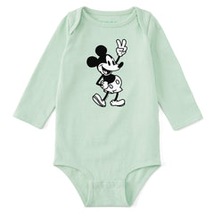 Baby Steamboat Willie Peace Long Sleeve Crusher Bodysuit