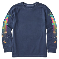 Kids Beam Up the Snacks Long Sleeve Crusher Tee