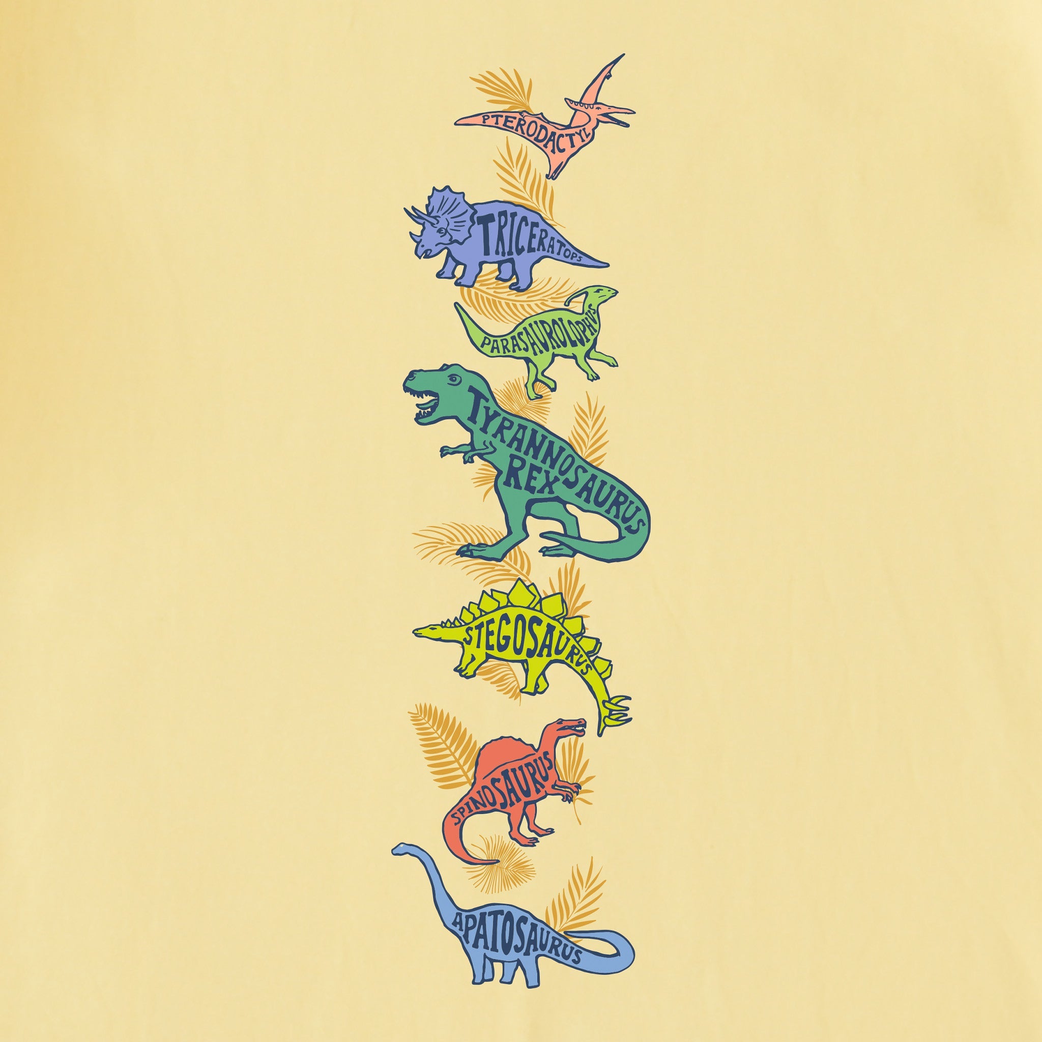 Kids Dinosaurs Long Sleeve Crusher Tee