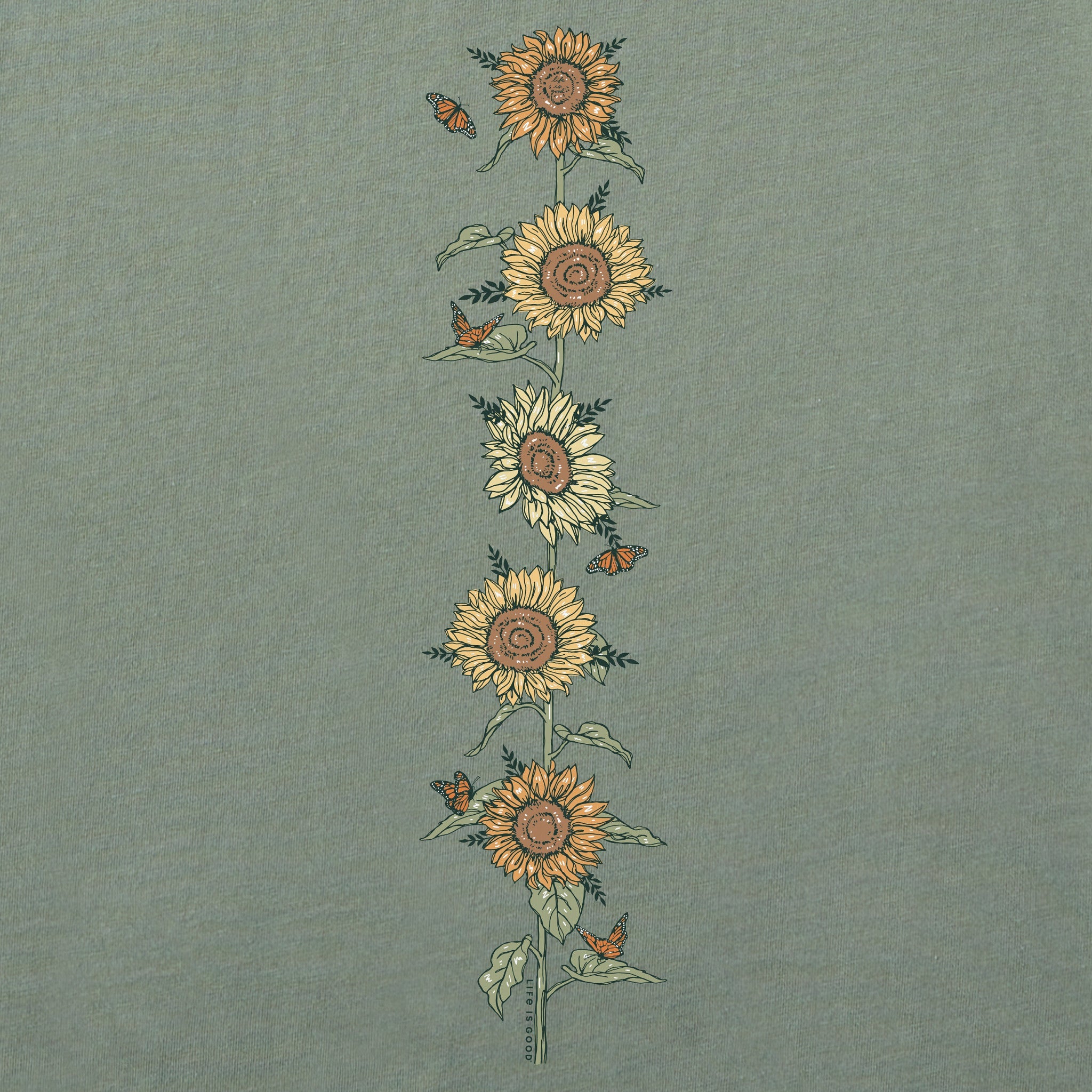 Women's Fall Sunflowers Long Sleeve Crusher Tee