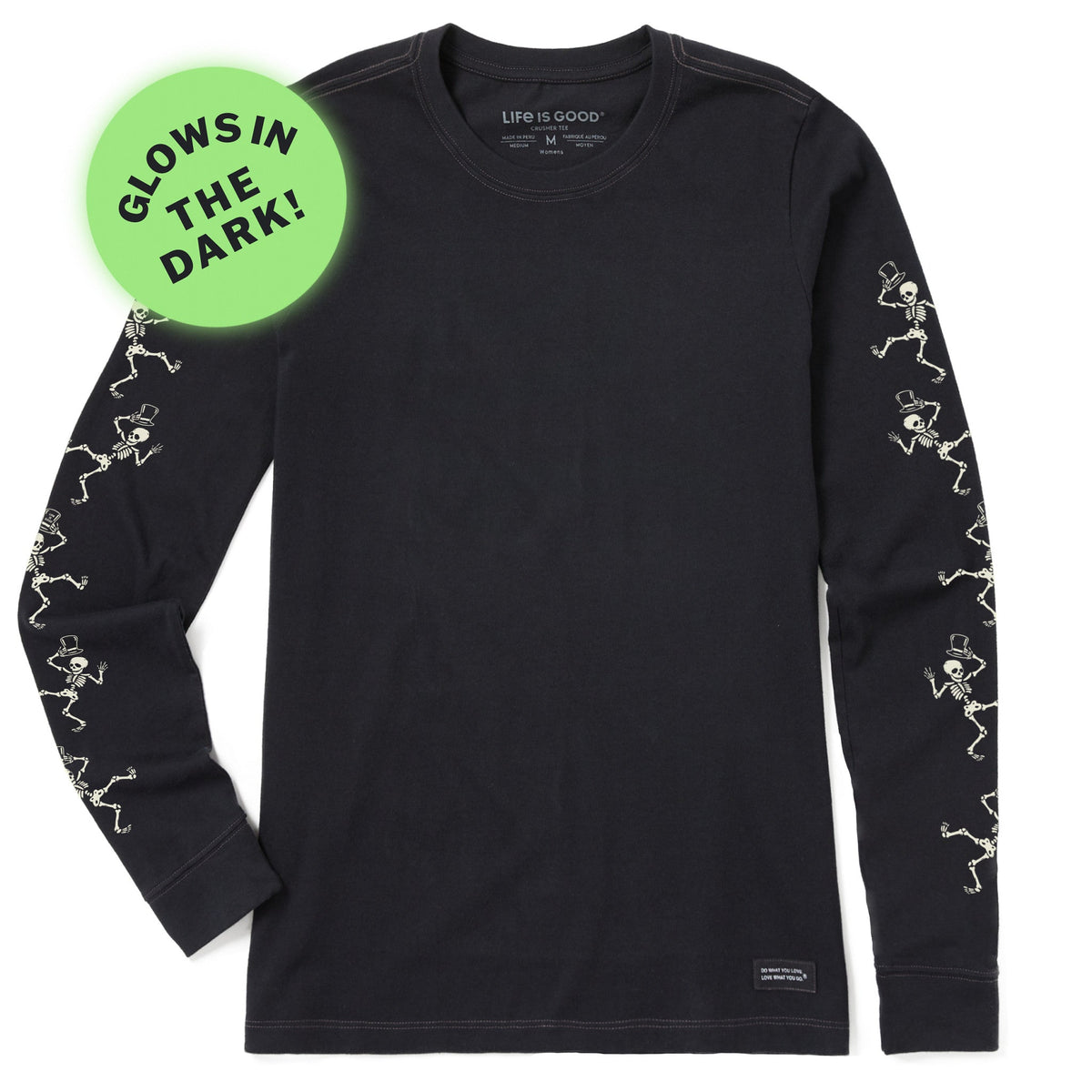 Women's Dancing Skeletons Long Sleeve Crusher Tee
