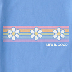 Women's Daisy Stripes Short Sleeve Crusher Boxy Tee