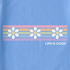 Women's Daisy Stripes Short Sleeve Vee