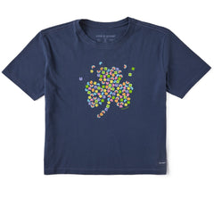 Women's Charmed Clover Short Sleeve Crusher Boxy Tee