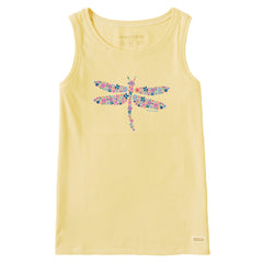 Women's Dragonfly Flowers Crusher Tank