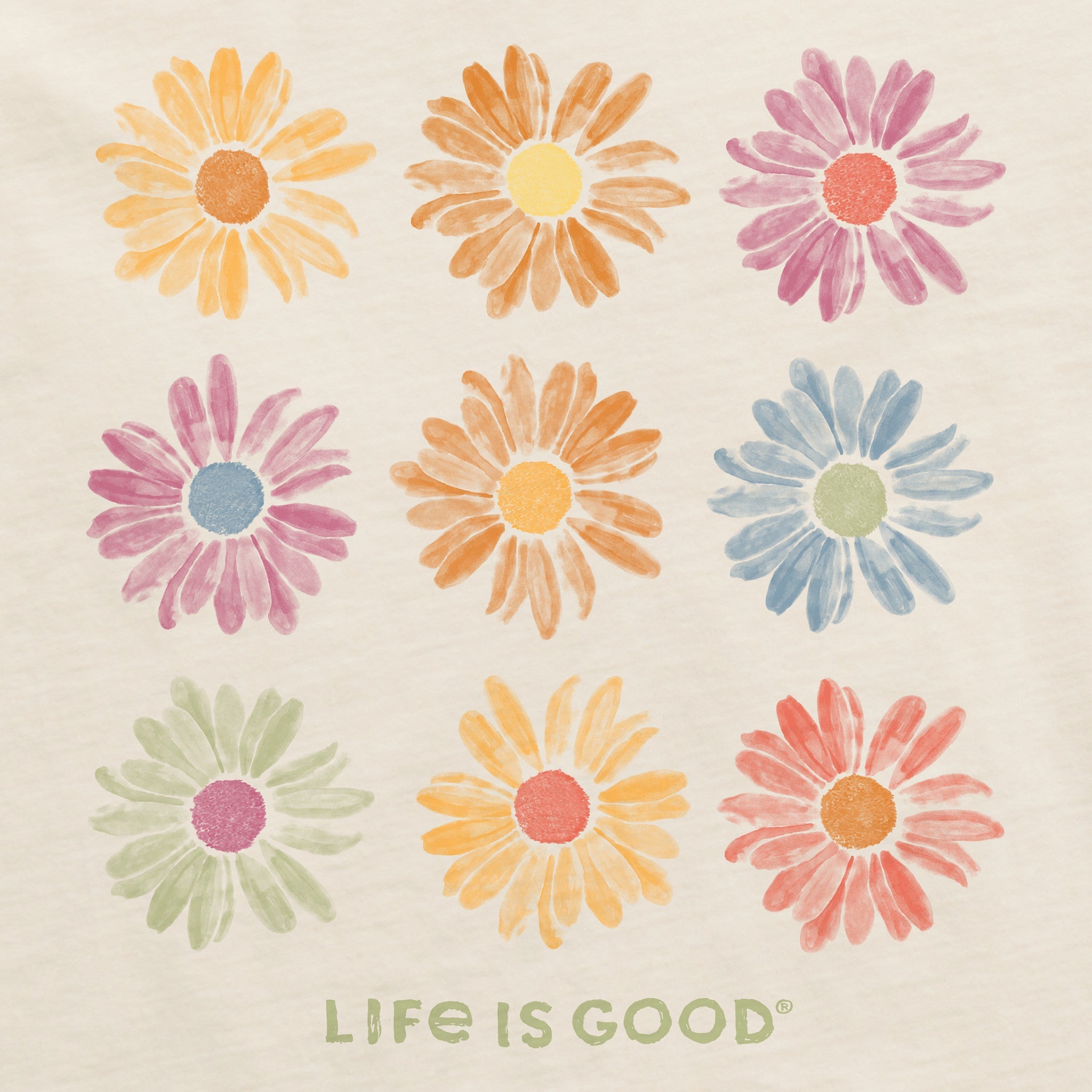 Women's Grid of Painted Daisies Crusher Tank