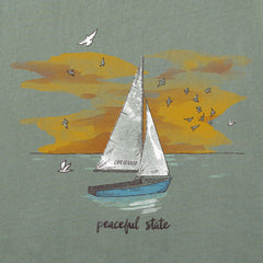 Men's Peaceful State Sailboat Short Sleeve Crusher Tee