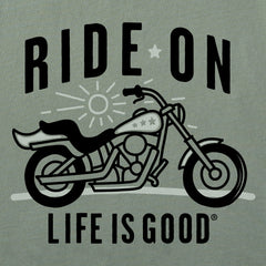 Men's Ride On Simple Motorcycle Short Sleeve Crusher Tee