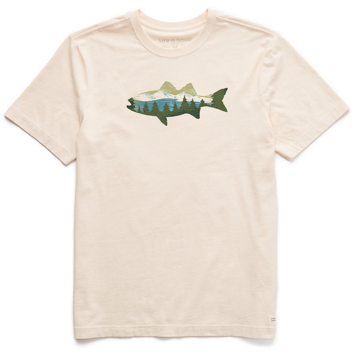 Men's Scenic Pines and Mountain Fish Short Sleeve Crusher Tee