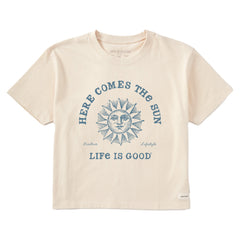 Women's Crafty Here Comes the Sun Short Sleeve Crusher Boxy Tee