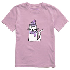 Kids Quirky Warmly Dressed Cat Short Sleeve Crusher Tee