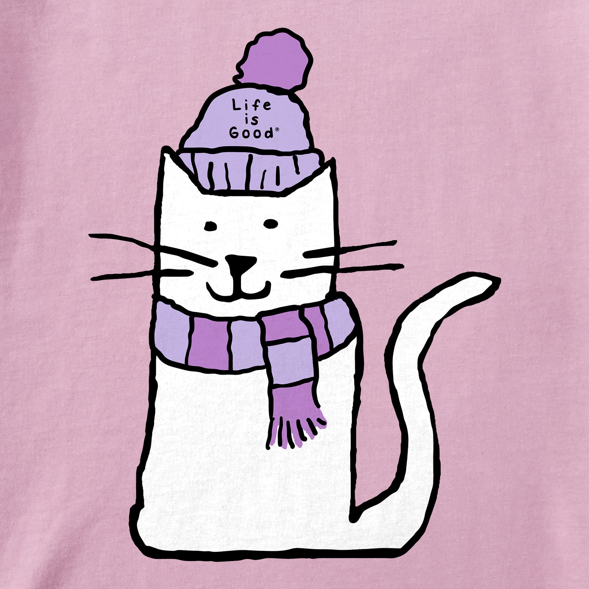 Kids Quirky Warmly Dressed Cat Short Sleeve Crusher Tee