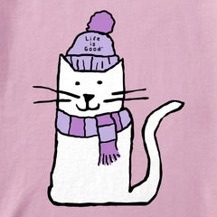 Kids Quirky Warmly Dressed Cat Short Sleeve Crusher Tee