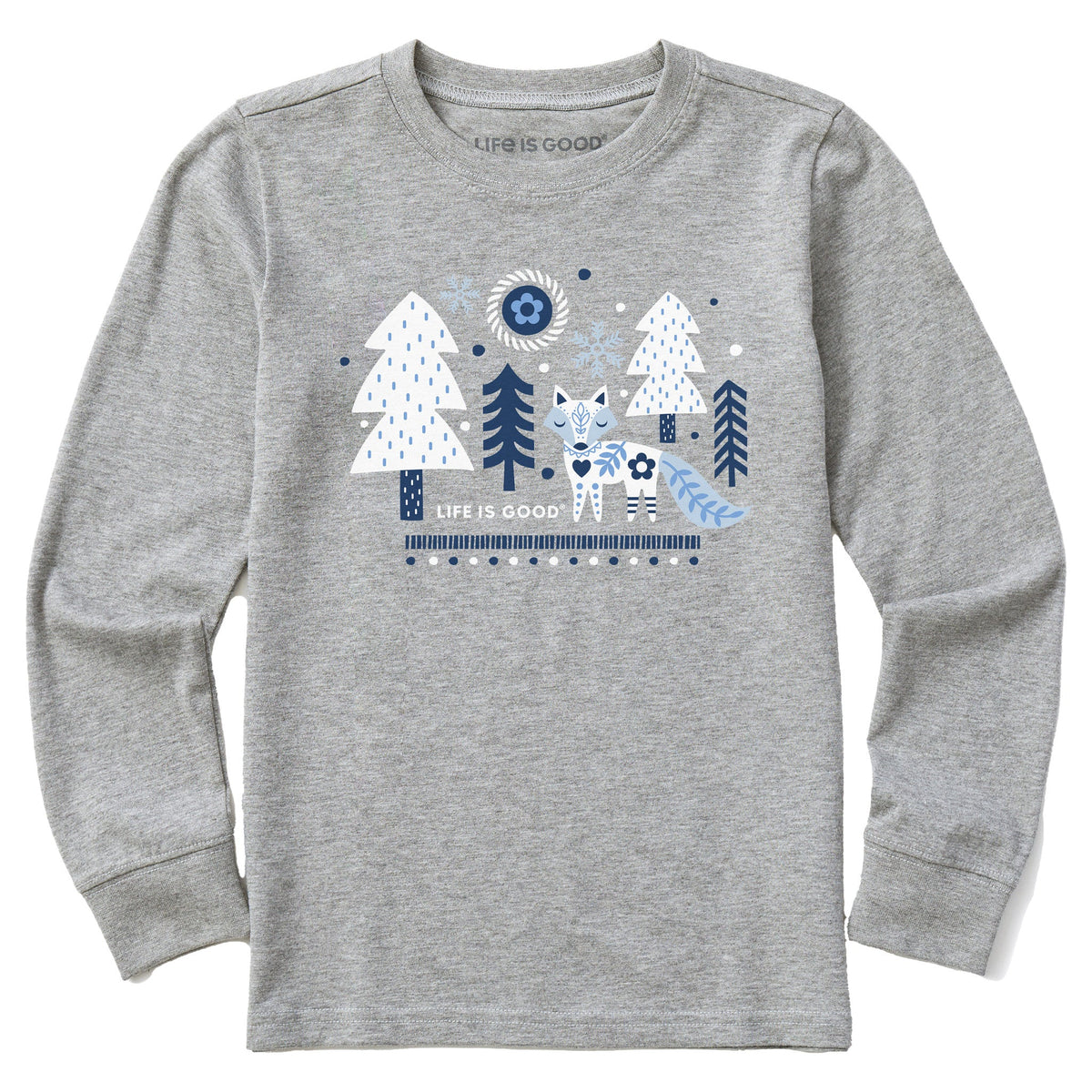 Kids Winter Fox Long Sleeve Crusher Tee