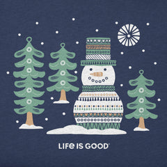 Kids Snowman and Trees Long Sleeve Crusher Tee