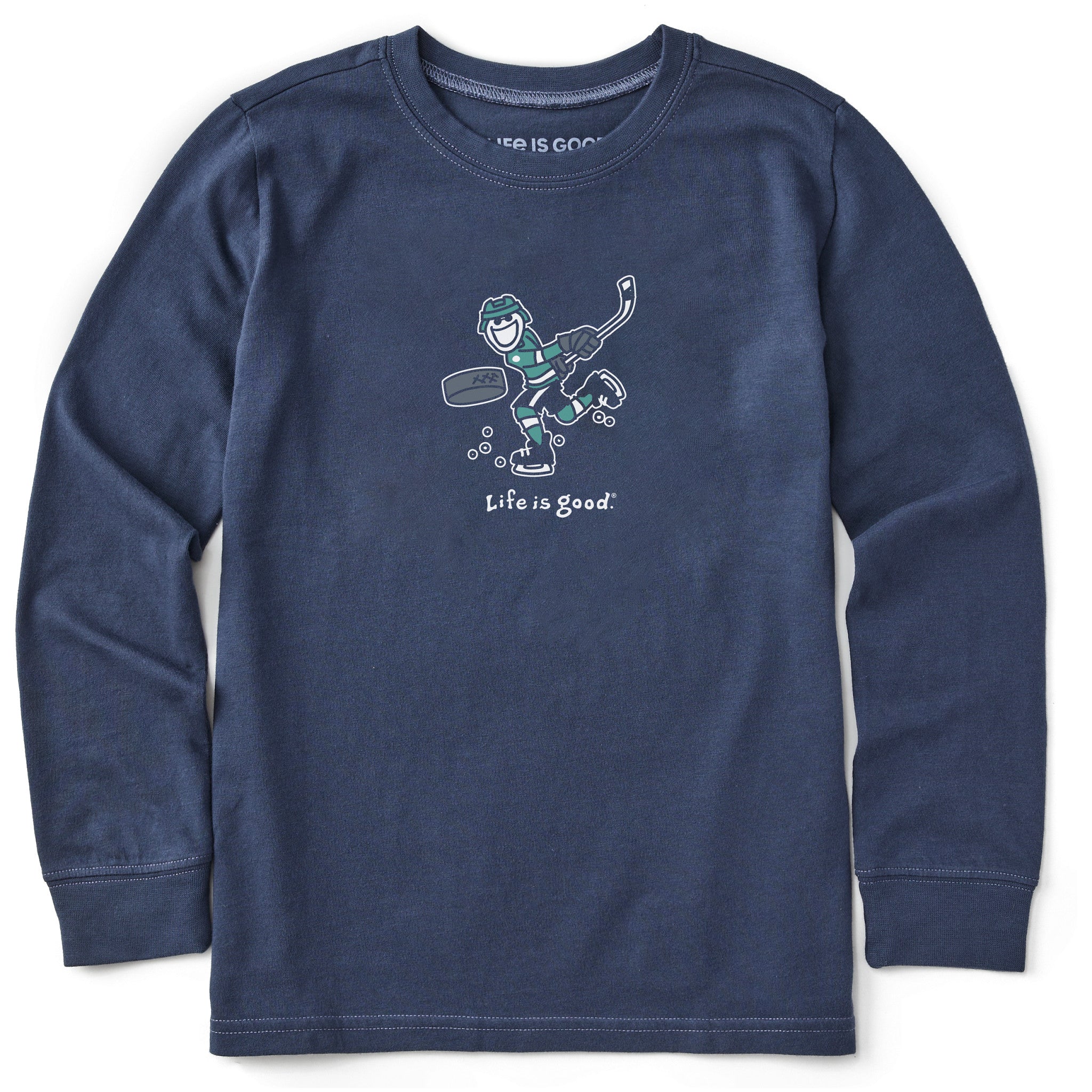 Kids Jake Slap Shot Long Sleeve Crusher Tee