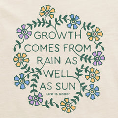 Women's Growth Comes from Rain Flowers Short Sleeve Crusher Boxy Tee