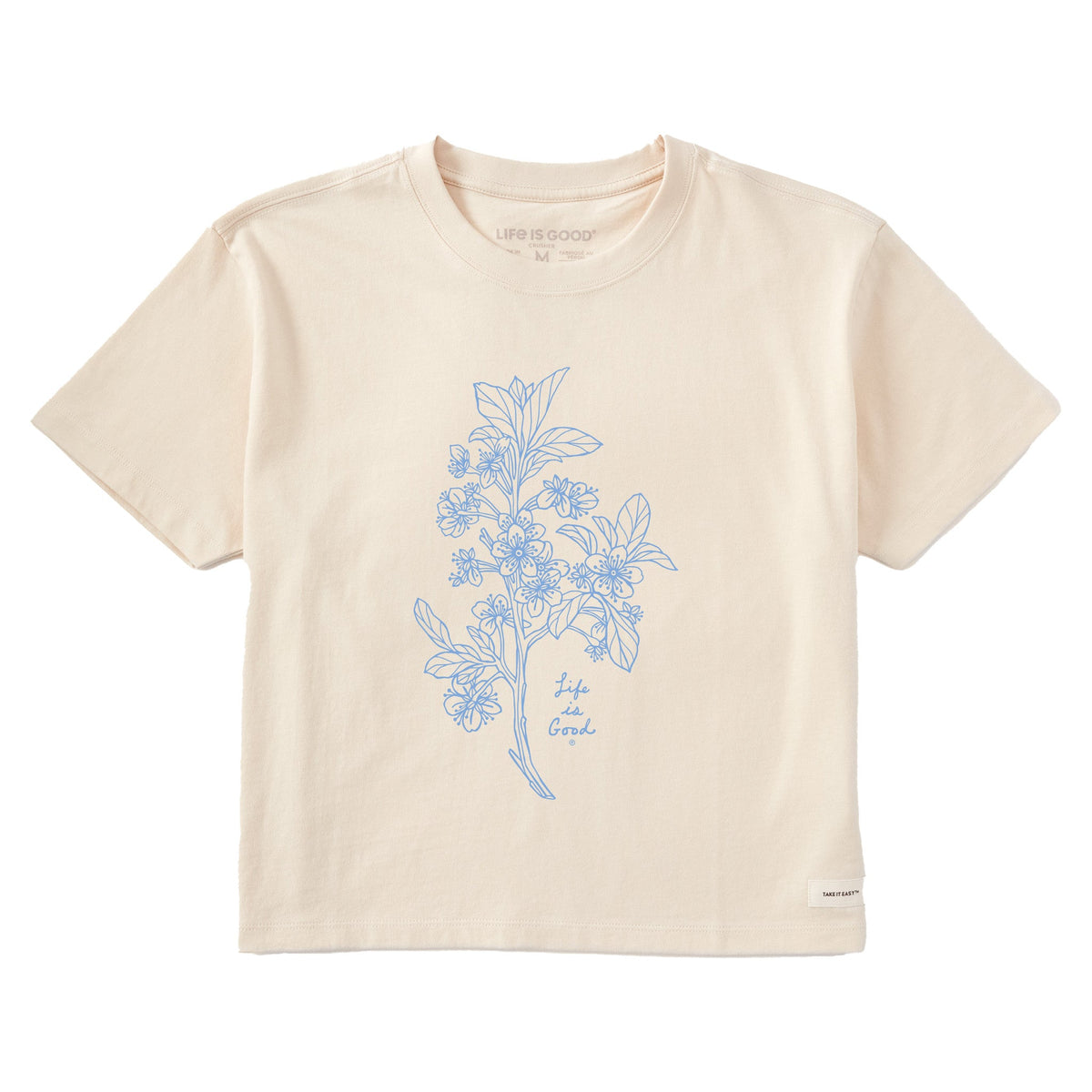 Women's Antique Plum Blossom Short Sleeve Crusher Boxy Tee