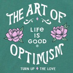 Women's Art of Optimism Peonies Short Sleeve Crusher Boxy Tee