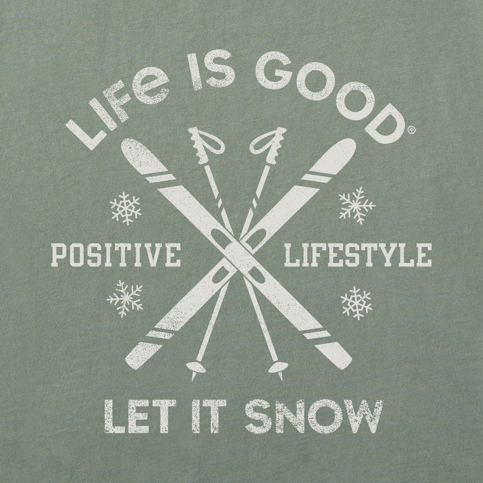 Men's Let it Snow Ski Long Sleeve Crusher Tee